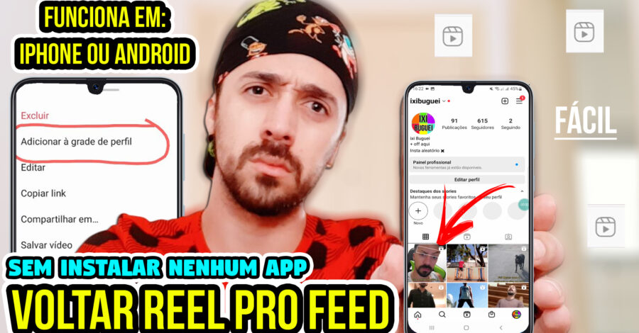 COMO VOLTAR VÍDEO POSTADO NO REEL PARA O FEED DE PERFIL PRINCIPAL SEM INSTALAR PROGRAMA – INSTAGRAM