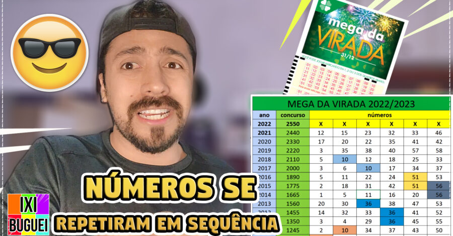 🍀 NÚMEROS QUE SE REPETIRAM EM SEQUÊNCIA NA MEGA SENA DA VIRADA ( SORTEIO ESPECIAL )😱