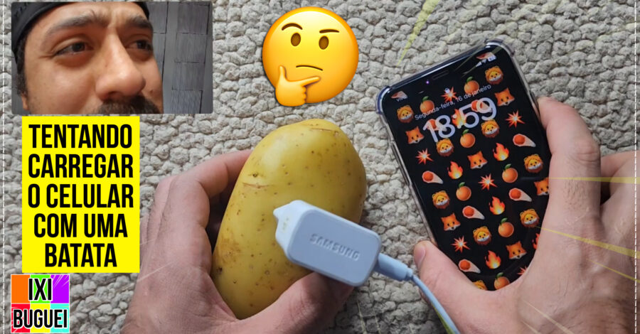 🥔 TENTEI CARREGAR MEU CELULAR COM UMA BATATA CRUA 😂