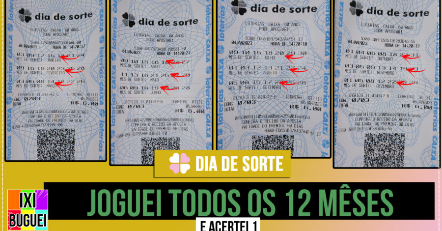 JOGUEI OS 12 MESES DO JOGO DA LOTERIA DIA DE SORTE E FOI IMPOSSÍVEL NÃO GANHAR ACERTANDO O MÊS 😂