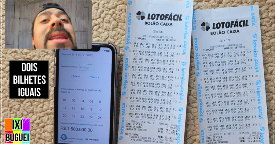 🍀 CONFERINDO DOIS BOLÕES IGUAIS LOTOFACIL, SE GANHAR GANHA DOBRADO, SE PERDER, PERDE TUDO | BILHETE