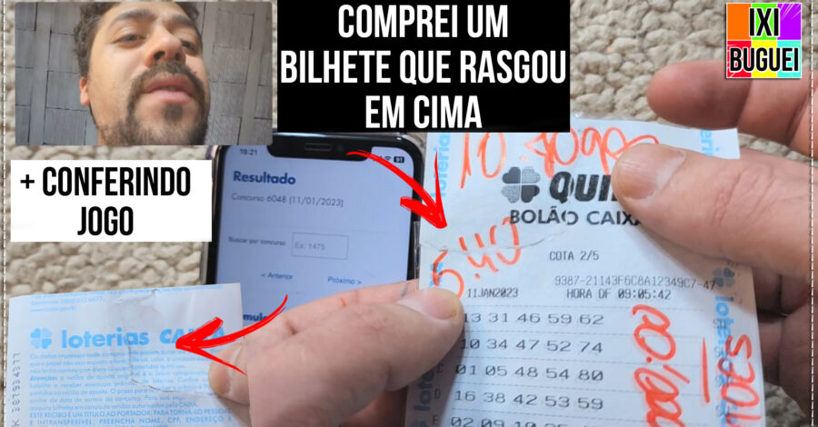 🍀 BILHETE LOTERIA RASGOU UMA PARTE E COMPREI MESMO ASSIM + CONFERINDO JOGO QUINA ( BOLÃO )
