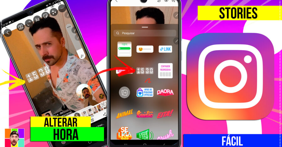 COMO MUDAR A HORA NO STORIE DO INSTAGRAM ( ALTERAR STICK HORA )
