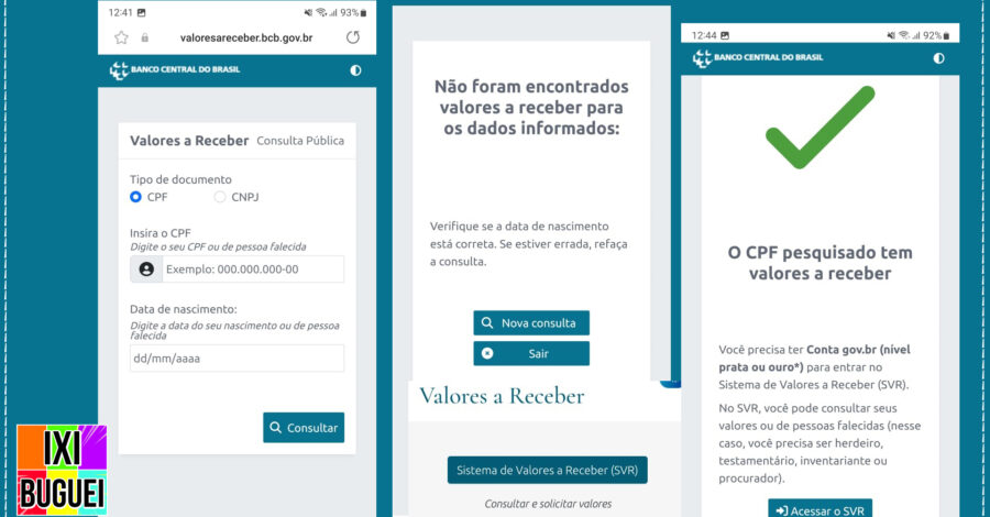 🤑 VENDO SE EU TENHO VALORES PARA RECEBER ( Banco Central do Brasil / SVR )