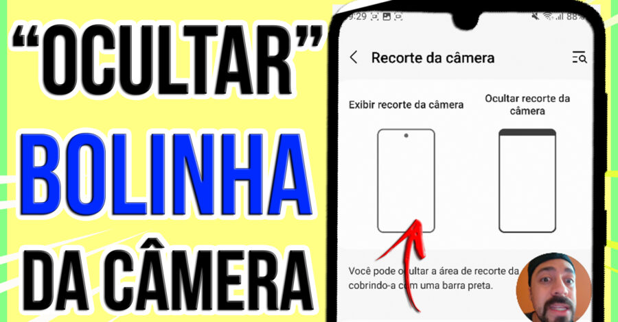 COMO EXIBIR OU OCULTAR A BOLINHA DA CÂMERA DO CELULAR E COLOCAR UMA TARJA PRETA | recorte da câmera