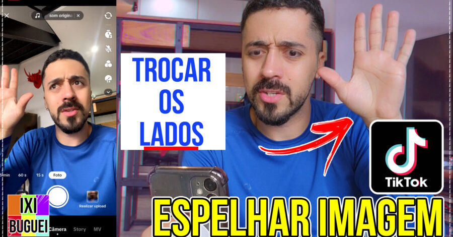 Tiktok: COMO ESPELHAR VIDEO ANTES DE GRAVAR, INVERTER POSIÇÃO, LADOS ( EFEITO )