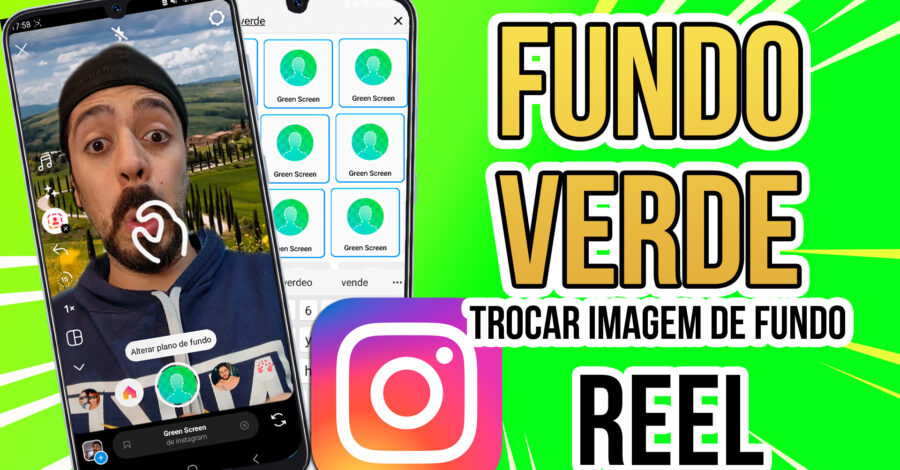 COMO USAR FUNÇÃO TELA VERDE NO REEL INSTAGRAM (FUNDO VERDE, TRANSPARENTE) COLOCAR IMAGEM DA GALERIA