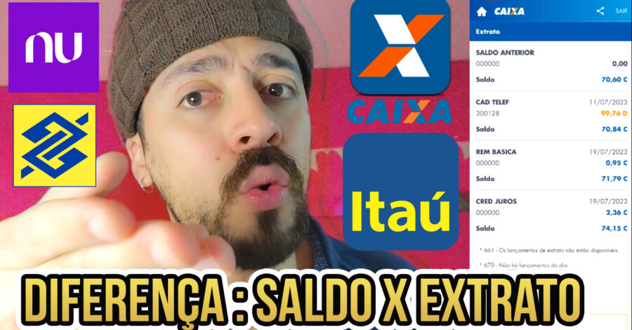 🤑 QUAL A DIFERENÇA ENTRE SALDO E EXTRATO BANCÁRIO?