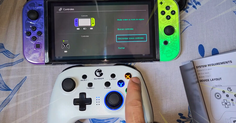 Como PAREAR um NINTENDO SWITCH em um CONTROLE SEM FIO compatível