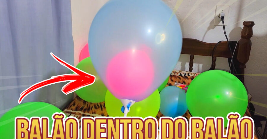🎈 COMO ENCHER UM BALÃO DENTRO DE OUTRO BALÃO ( Encher bexiga com a boca )