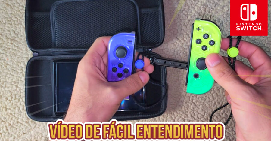 COMO COLOCAR AS ALÇAS JOY-CON DO NINTENDO SWITCH ( ENCAIXAR E DESENCAIXAR A PULSEIRA )