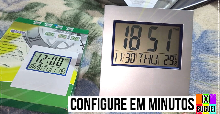 COMO AJUSTAR HORAS NO RELÓGIO DIGITAL DE PAREDE + DATA : DIA MÊS E ANO