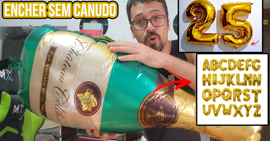 COMO ENCHER BALÃO DE NÚMERO OU LETRA METALIZADO SEM CANUDO ( QUANDO NÃO TEM CANUDINHO EM CASA )