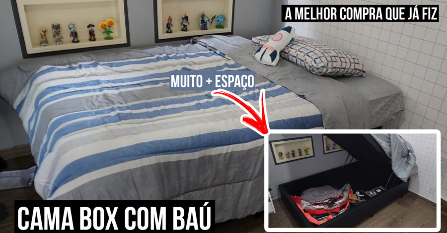 A MELHOR COMPRA QUE JÁ FIZ: CAMA BOX BAÚ ( GANHEI MUITO ESPAÇO NO QUARTO )