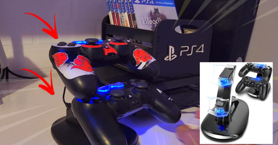 SUPORTE DUPLO PARA CARREGAR CONTROLE DE VÍDEO GAME PLAYSTATION PS4