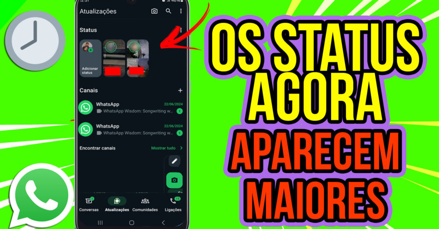 NOVA ATUALIZAÇÃO DO WHATSAPP NOS STATUS, AGORA APARECEM OS STORIES GRANDES 😳