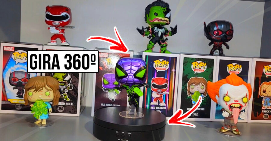 EXPOSITOR GIRATÓRIO PARA EXIBIÇÃO DE FUNKO POP OU FIGURAS COLECIONÁVEIS COMO É? PLATAFORMA / BASE