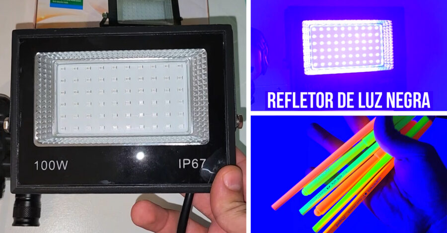 COMO É O REFLETOR DE LUZ NEGRA LÂMPADA ULTRAVIOLETA DA SHOPEE BOM PARA FESTAS E EVENTOS