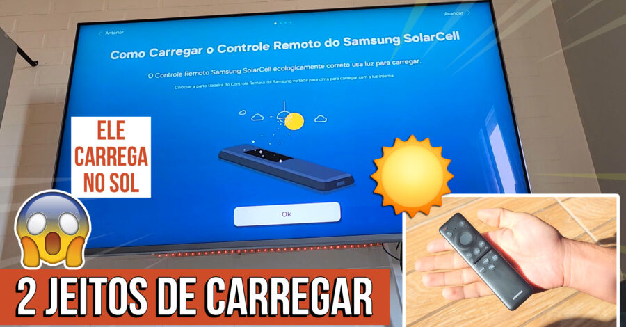 2 JEITOS DE CARREGAR O CONTROLE DA TV SAMSUNG : NO SOL ☀️ E NO CABO USB-C ( SolarCell )