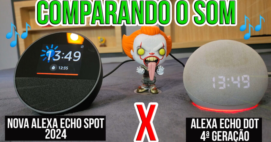 🎵 COMPARANDO O SOM DA NOVA ALEXA ECHO SPOT 2024 X ALEXA ECHO DOT 4ª GERAÇÃO, QUAL É MELHOR?