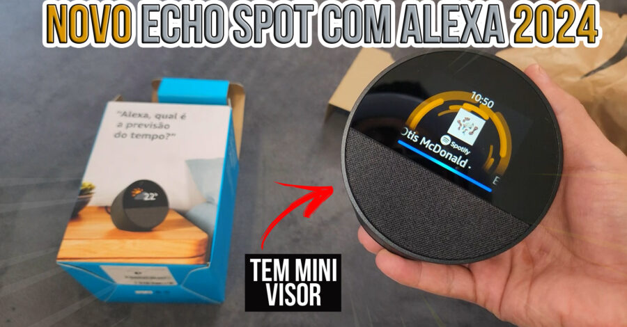 🔈 UNBOXING + INSTALAÇÃO Novo Echo Spot com Alexa (2024) | Despertador inteligente com som vibrante