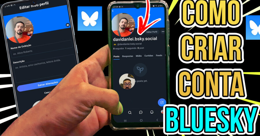 🦋 COMO CRIAR CONTA NO APP Bluesky ( BORBOLETA AZUL )