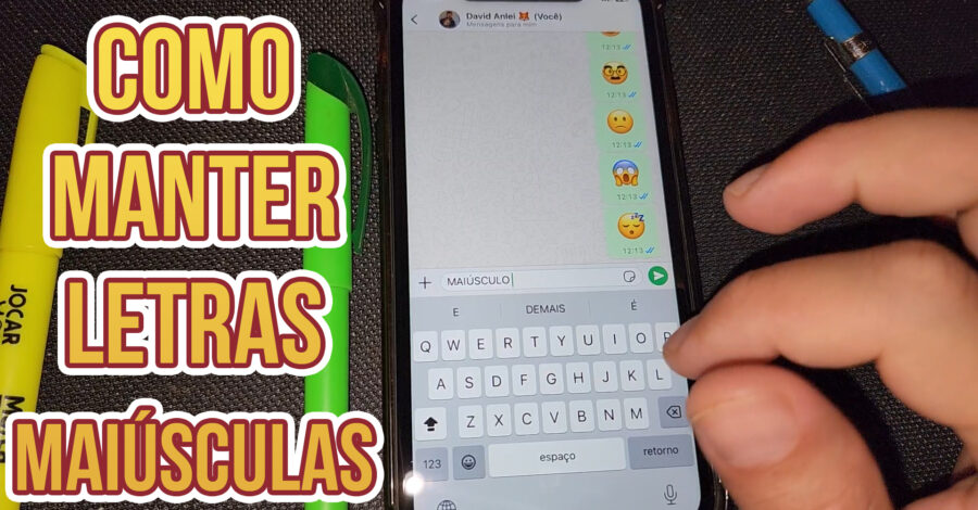 COMO MANTER LETRAS MAIÚSCULAS NO IPHONE AO DIGITAR UMA MENSAGEM