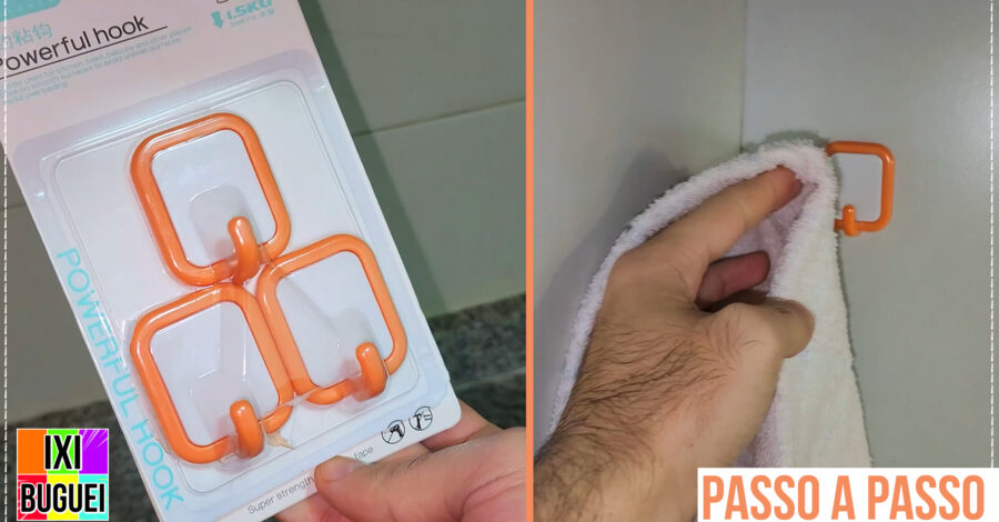 Como colar GANCHO ADESIVO na PAREDE – Fácil