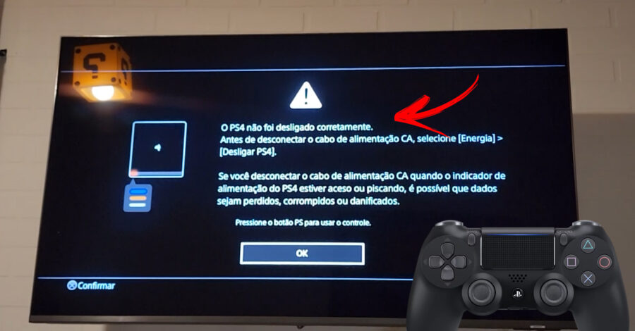 🎮 DESLIGUEI P PS4 DA TOMADA E APARECEU ERRO: O PS4 NÃO FOI DESLIGADO CORRETAMENTE | REPARANDO