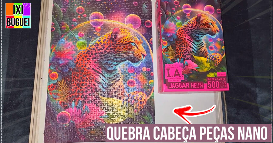 🦁 MONTEI O QUEBRA CABEÇA JAGUAR NEON IA + DICAS