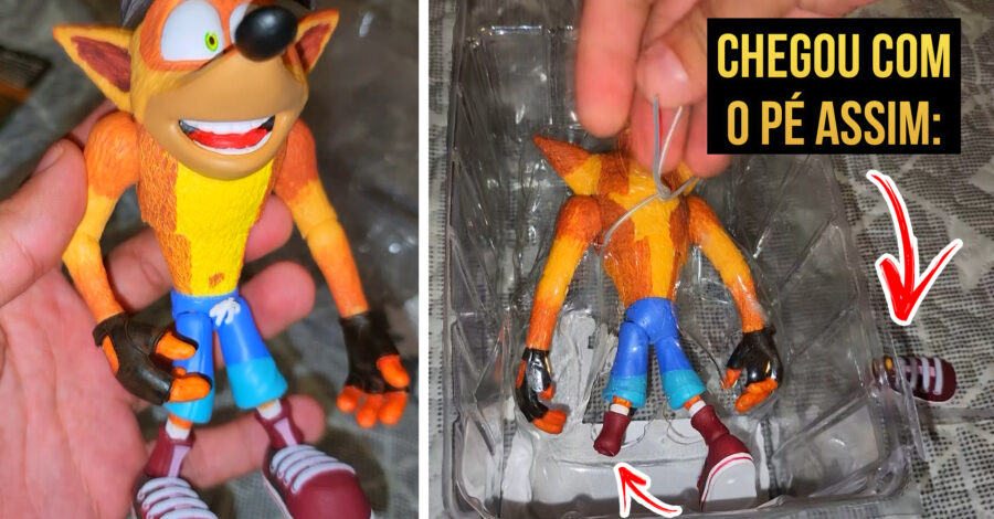 😭 FIGURA CRASH BANDICOOT CHEGOU COM O PÉ SOLTO