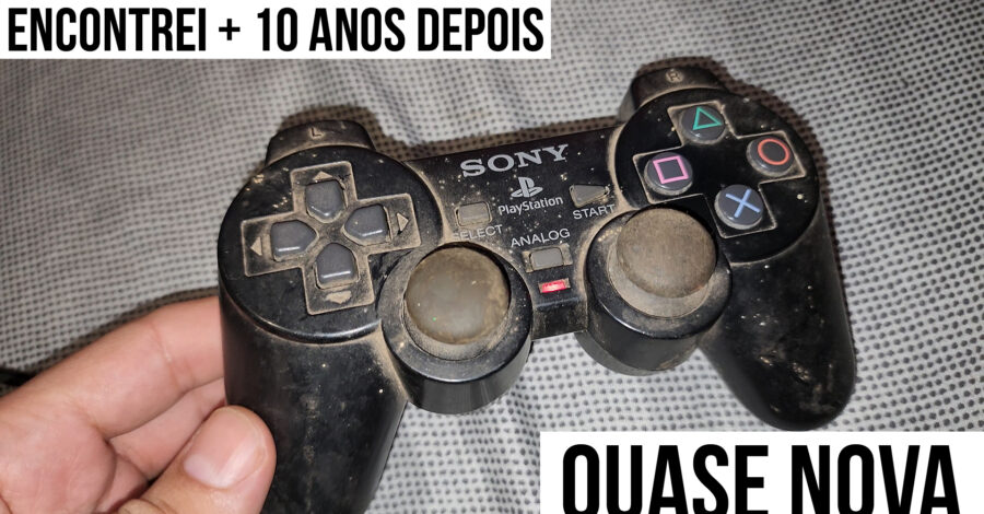🎮 NOSTALGIA PURA: ENCONTREI UM CONTROLE ORIGINAL DE PS2 QUASE NOVO GUARDADO DESDE A INFÂNCIA!