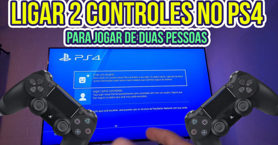 🎮 COMO LIGAR 2 CONTROLES DE PS4 SEM CRIAR NOVO USUÁRIO ( ENTRAR COMO CONVIDADO )