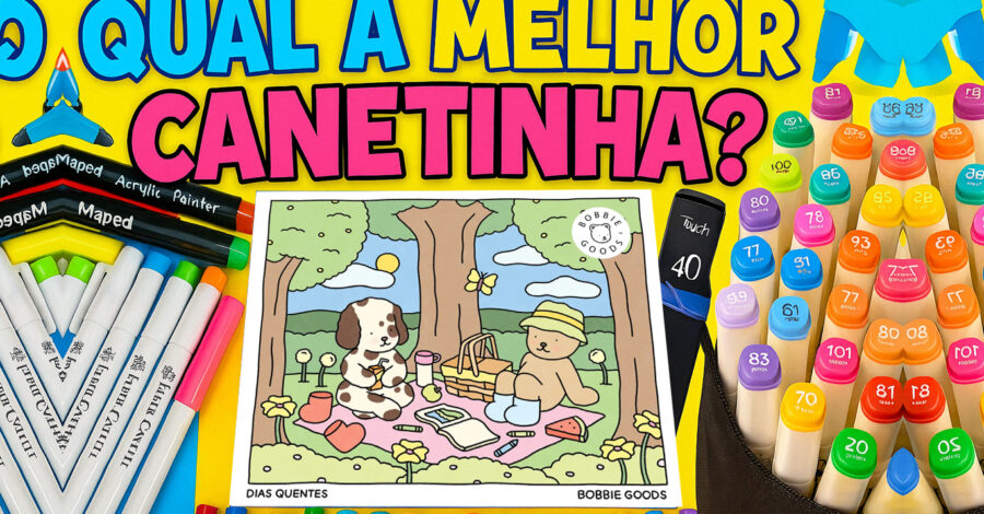 🎨 QUAL MELHOR CANETINHA PARA COLORIR LIVRO BOBBIE GOODS ( TESTEI 5 )