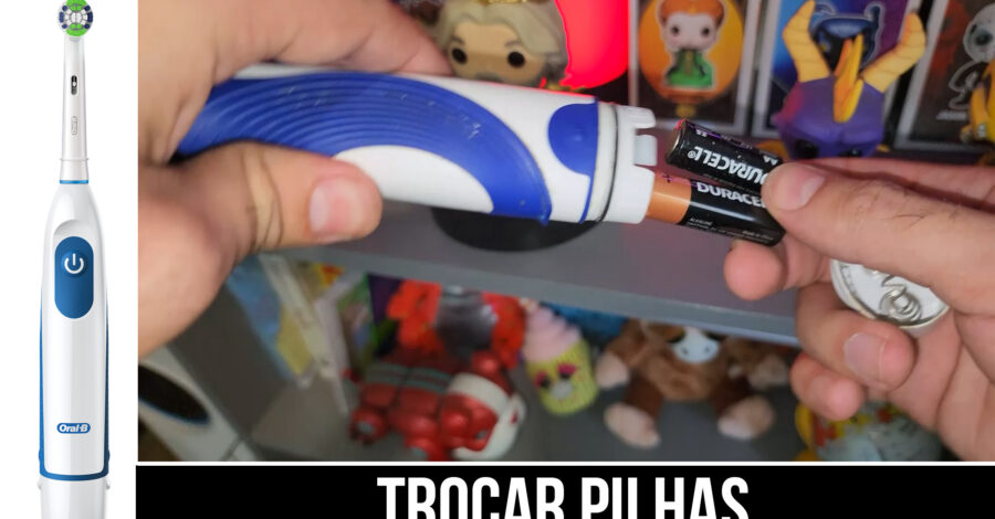 DESCARREGOU? COMO TROCAR PILHAS DA ESCOVA DE DENTE ELÉTRICA ORAL B ( colocar pilha )