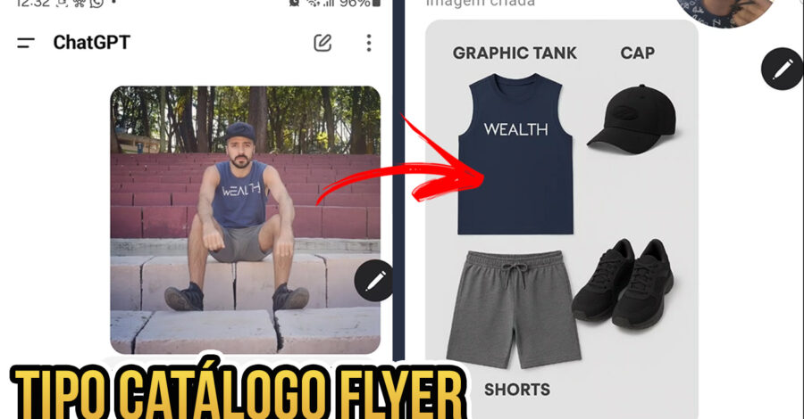 COMO CRIAR IMAGEM TIPO CATÁLOGO FLYER DE ROUPAS DE MODELO PARA VENDER ONLINE ( LOJA ) pelo ChatGPT