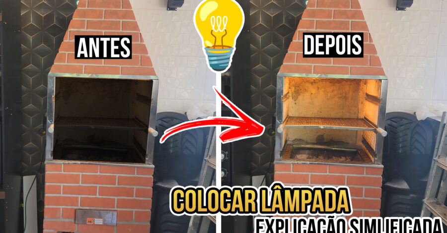 💡 ENSINANDO PARA LEIGO: JEITO FÁCIL DE INSTALAR LÂMPADA NA CHURRASQUEIRA PRÉ MOLDADA / DE TIJOLINHO