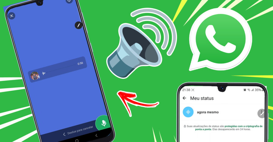 🔊 COMO ENVIAR MENSAGEM DE VOZ ( ÁUDIO ) NO STATUS DO WHATSAPP