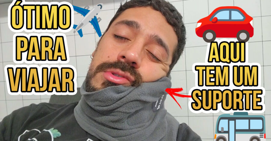 ÓTIMO PARA VIAJAR – ALMOFADA PARA PESCOÇO PARA VIAGEM DE CARRO ÔNIBUS OU AVIÃO / COMO USAR