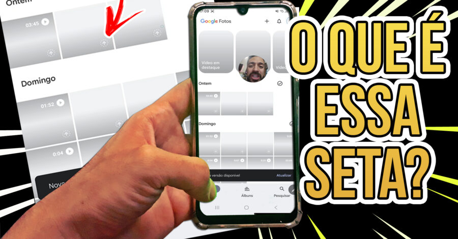 ⬆️ O QUE SIGNIFICA A SETA PARA CIMA CHEIA DE PONTINHOS EM VOLTA QUE APARECE NO GOOGLE FOTOS?