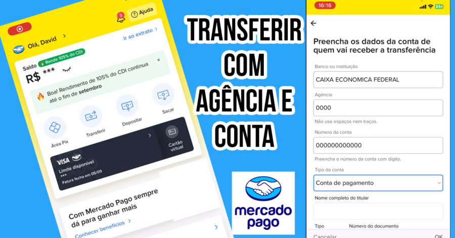 COMO TRANSFERIR DINHEIRO PELA AGENCIA E CONTA DE UMA PESSOA NO APP DO BANCO MERCADO PAGO ( TED )