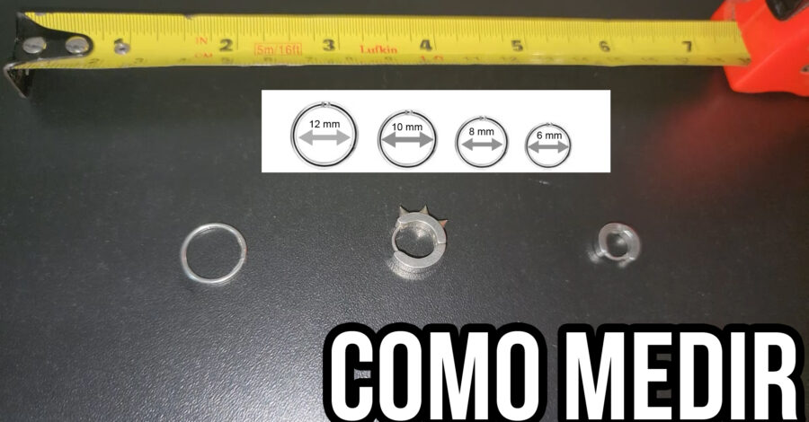 COMO MEDIR, SABER TAMANHO DO PIERCING ARGOLA CIRCULAR, QUANTOS MILÍMETROS mm, CENTÍMETOS cm