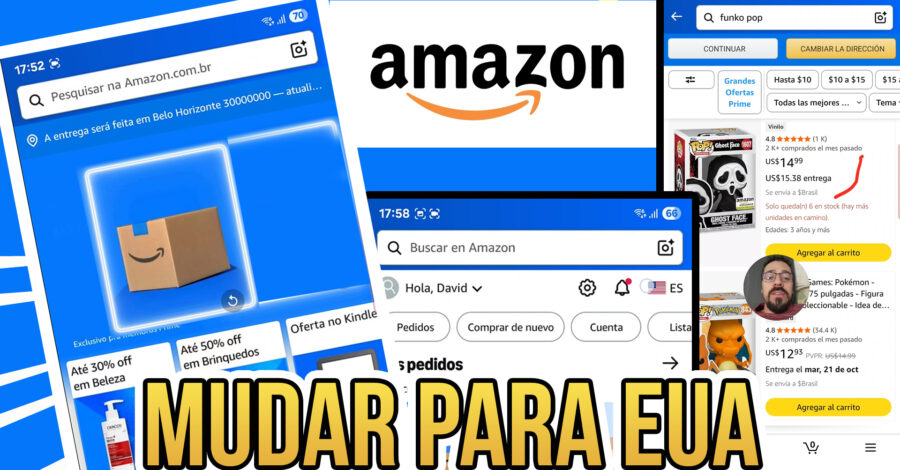 COMO MUDAR O APP DO AMAZON DE BRASIL PARA ESTADOS UNIDOS