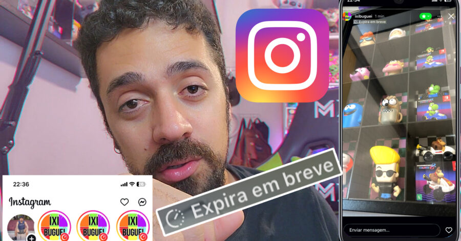 INSTAGRAM APARECENDO EXPIRA EM BREVE NOS STORIES ( E DESENHO DE RELÓGIO ALARANJADO )