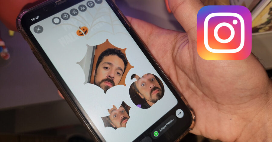 FORMA DE HALLOWEEN NA FOTO STORIE DO INSTAGRAM ( MORCEGO, ABÓBORA OU TEIA DE ARANHA ) COMO USAR