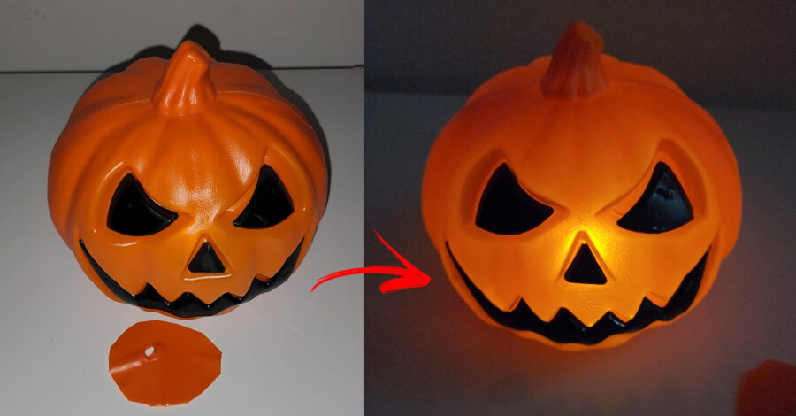 TRANSFORMEI UMA ABÓBORA DE HALLOWEEN SIMPLES EM UMA ILUMINADA – FÁCIL
