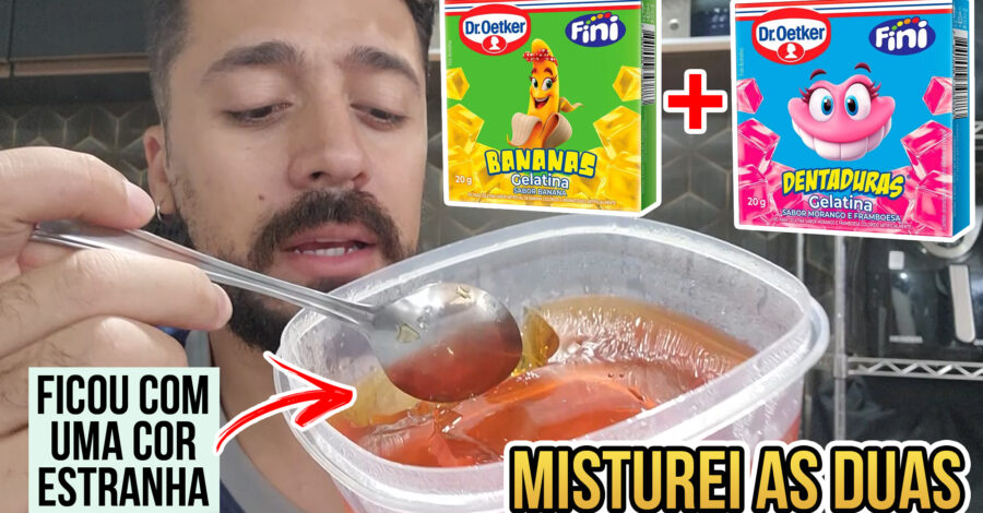 MISTUREI DUAS GELATINAS FINI E FICOU COM UMA COR ESTRANHA