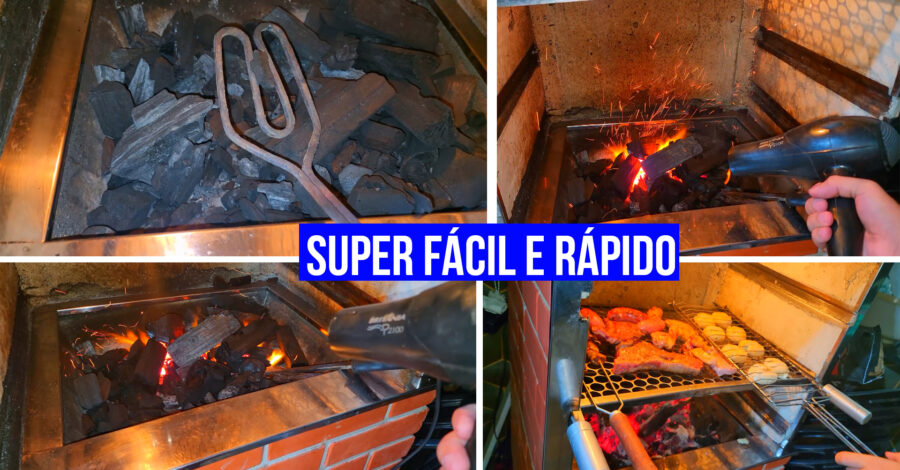 O JEITO MAIS FÁCIL DE ACENDER UMA CHURRASQUEIRA DE CARVÃO: ACENDEDOR ELÉTRICO / COMO FUNCIONA
