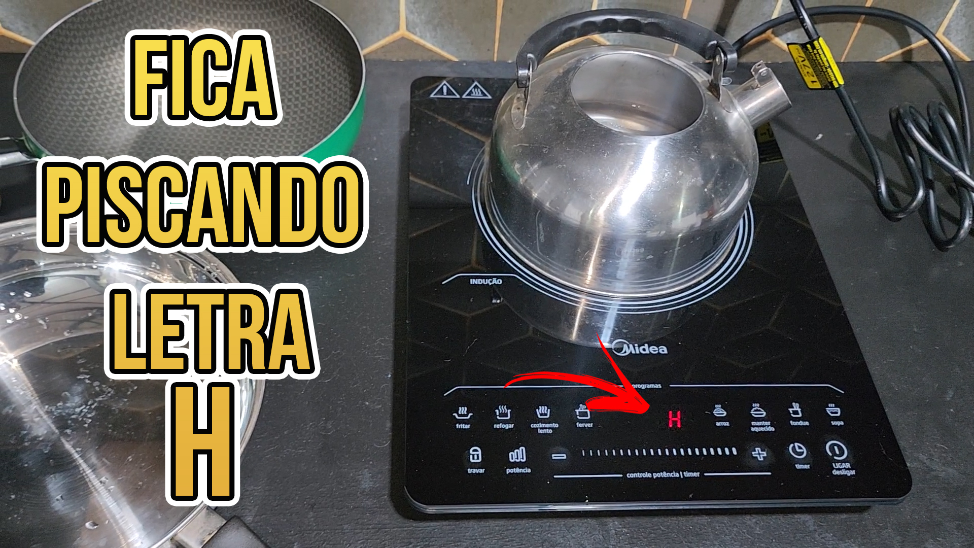 O QUE SIGNIFICA A LETRA H QUE FICA PISCANDO QUE APARECE NO VISOR DO FOGÃO DE INDUÇÃO MIDEA 1 BOCA