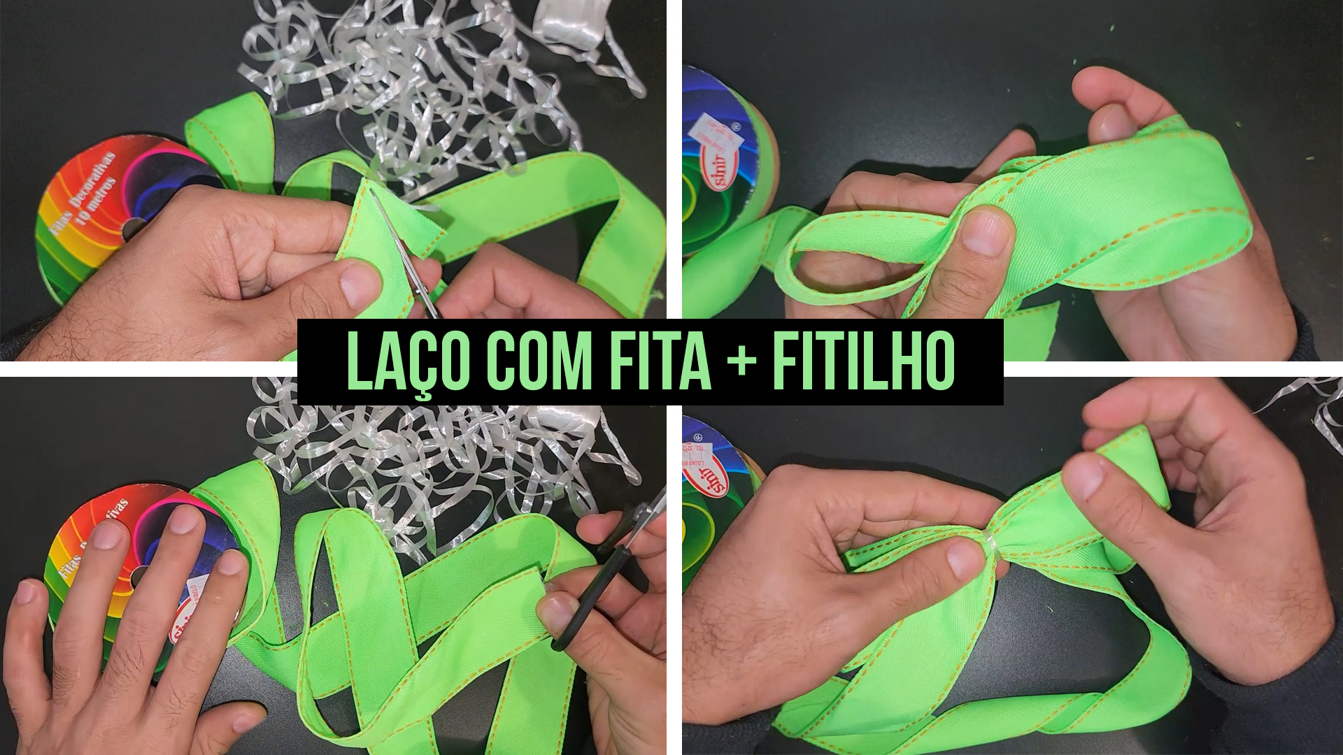 COMO FAZER LAÇO NATALINO COM FITA E FITILHO – fácil